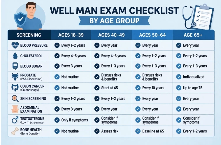 Well Man Exam Checklist
