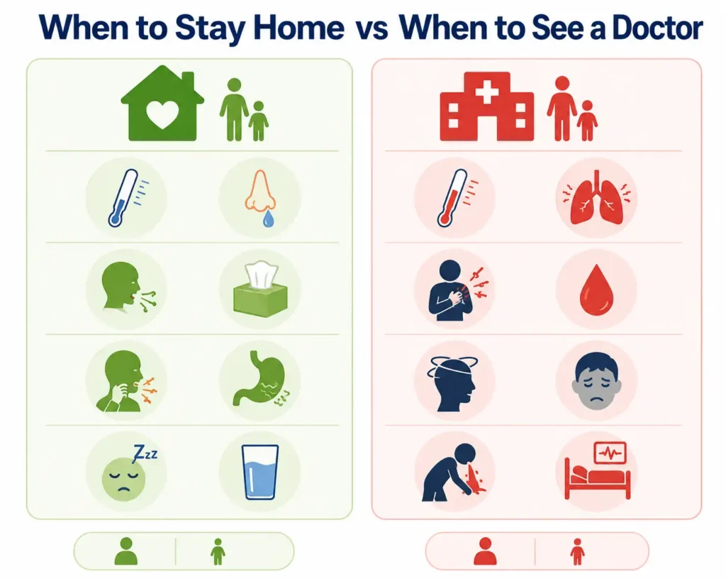 Home care vs medical attention guide
