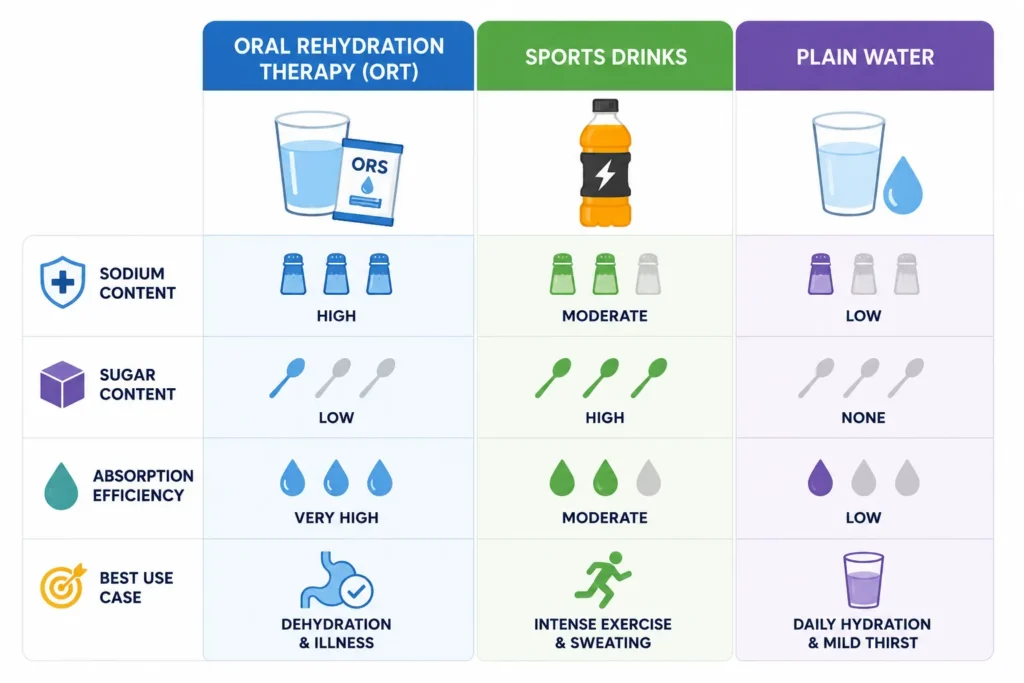 Hydration comparison chart