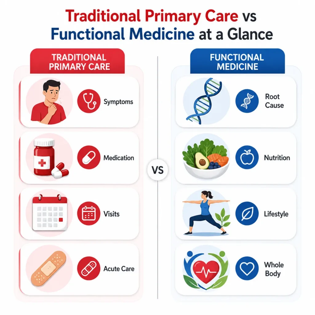 Functional Medicine Care vs. Traditional Primary Care